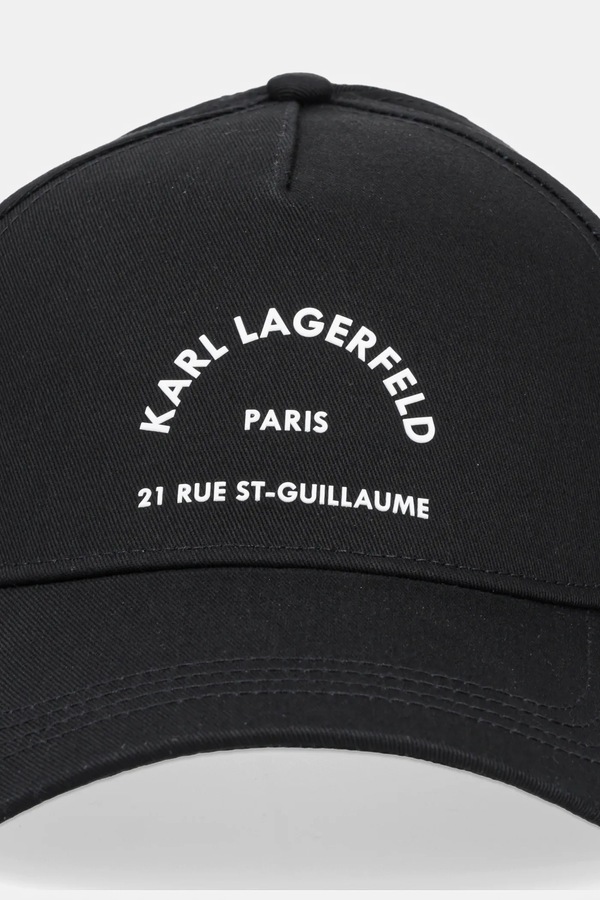 Хлопковая бейсболка Karl Lagerfeld K/RSG цвет черный