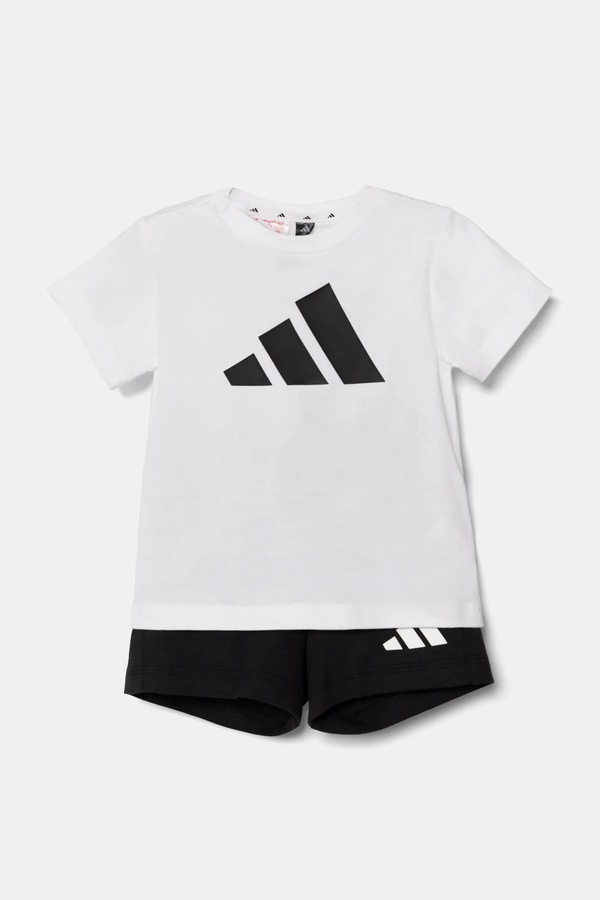 Дитячий бавовняний комплект adidas колір білий