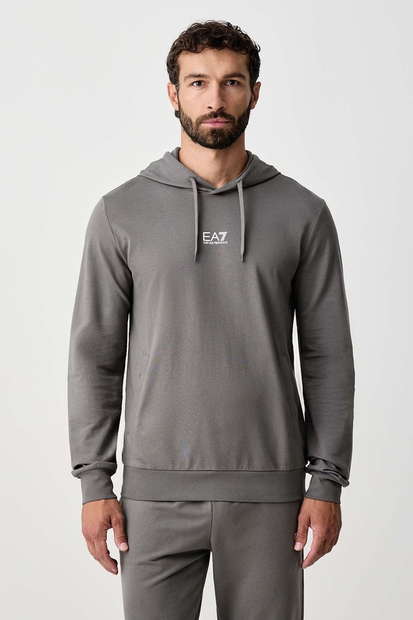 Трикотажний комплект чоловічий з бавовною EA7 Emporio Armani колір сірий фото 2