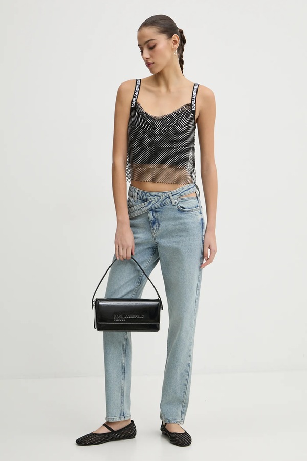 Топ Karl Lagerfeld Jeans колір чорний фото 2