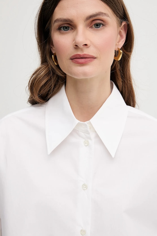Бавовняна сорочка Emporio Armani колір білий фото 4
