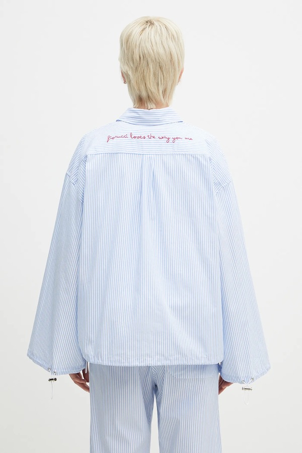Бавовняна сорочка Fiorucci Striped Embroidered Drawstring Shirt фото 2
