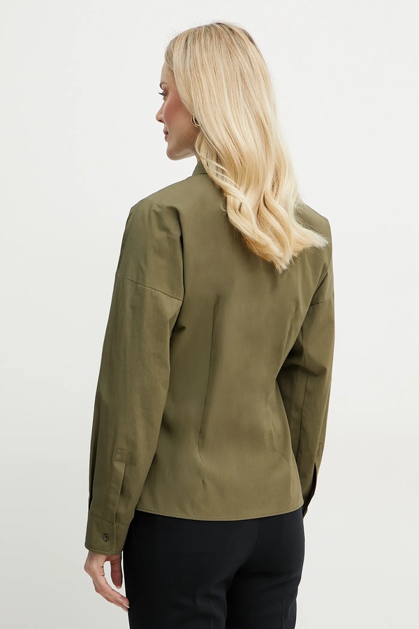 Бавовняна сорочка Weekend Max Mara колір зелений фото 2