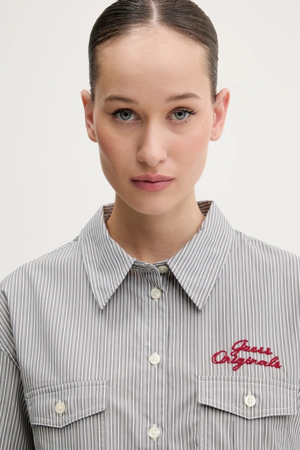 Бавовняна сорочка Guess Originals колір сірий фото 4