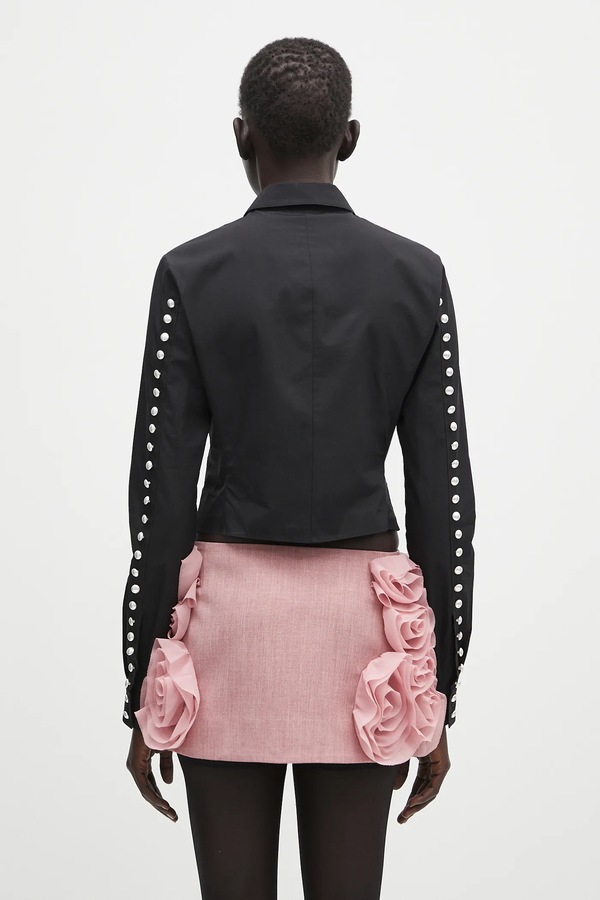 Хлопковая рубашка Ambush Fitted Pearl Button Shirt цвет черный фото 2