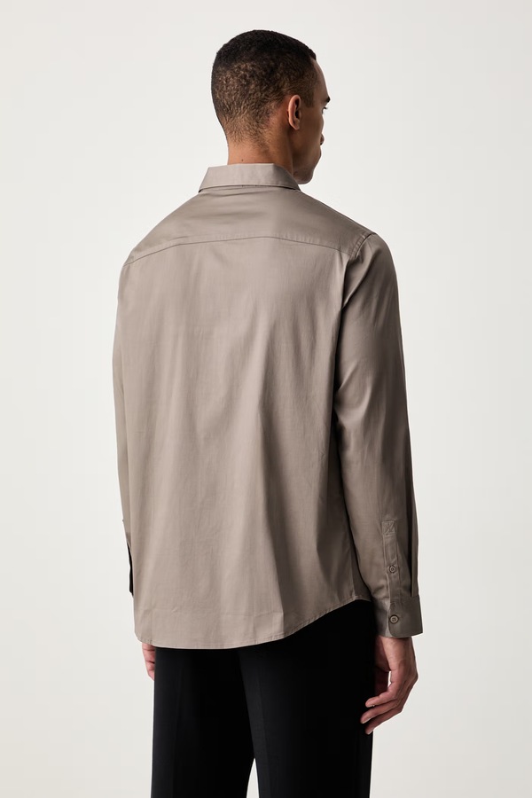 Рубашка мужская хлопковая с эластаном Armani Exchange цвет коричневый фото 2