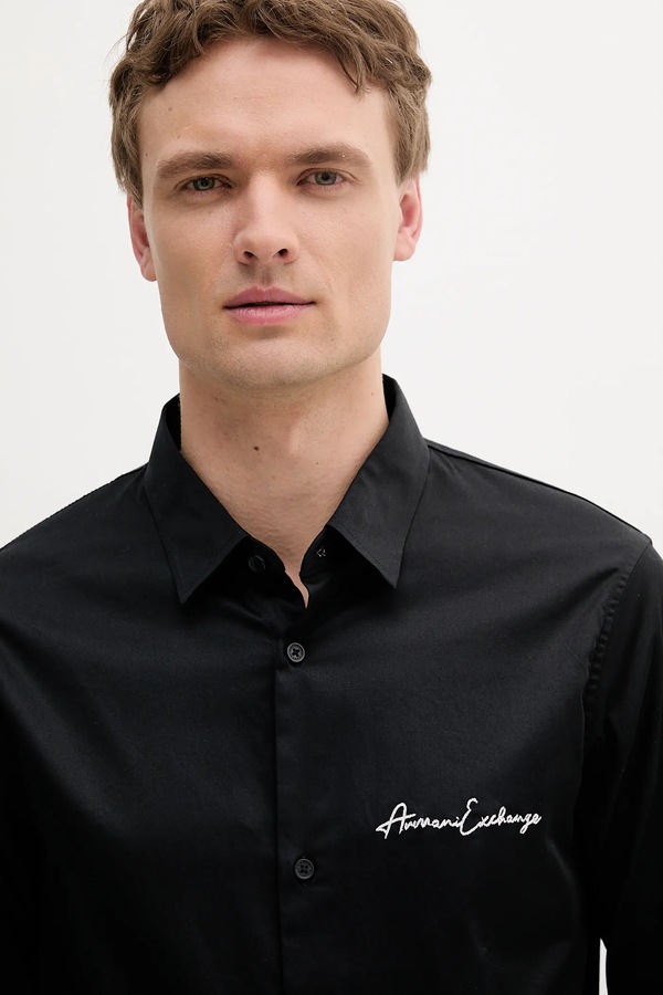 Сорочка Armani Exchange колір чорний фото 4