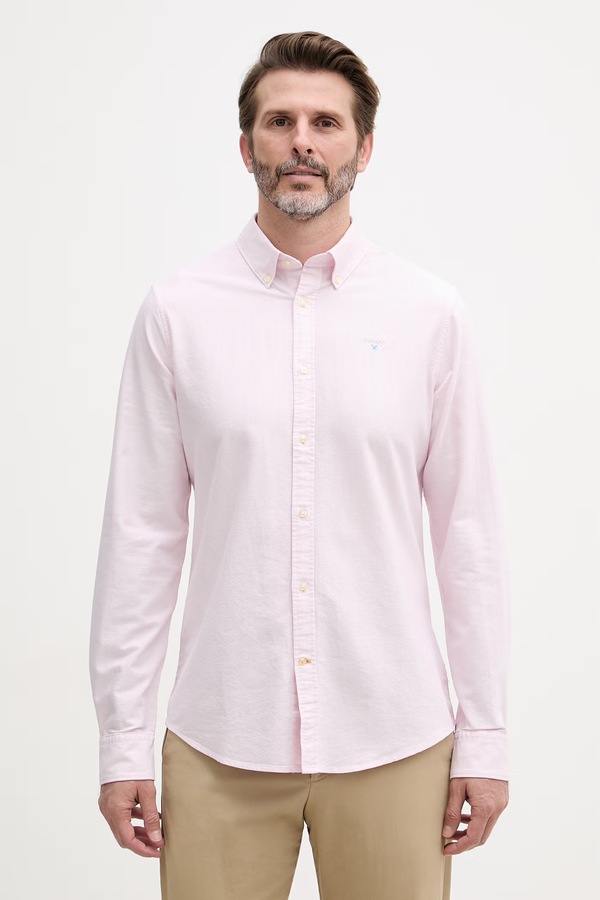 Рубашка мужская хлопковая Barbour Striped Oxtown Tailored Shirt цвет розовый