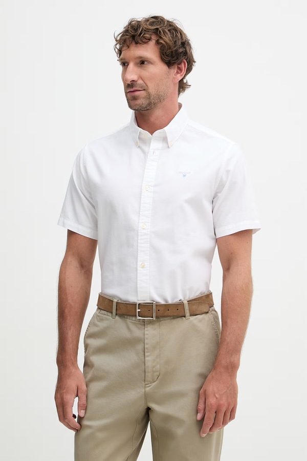 Рубашка "оксфорд" мужская хлопковая Barbour Oxtown S/S Tailored Shirt цвет белый