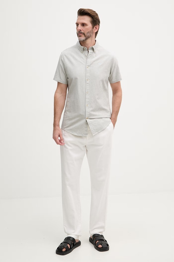 Рубашка "оксфорд" мужская хлопковая Barbour Oxtown S/S Tailored Shirt цвет зеленый