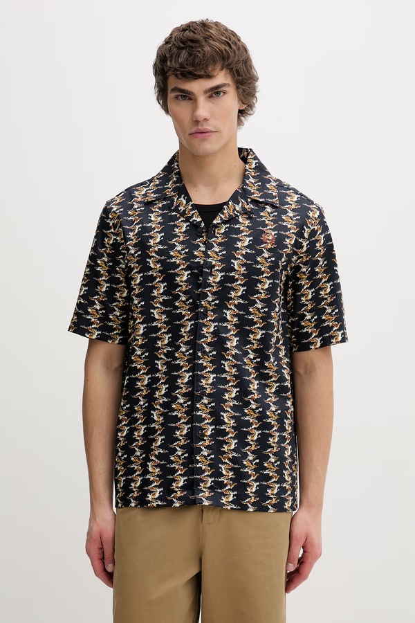 Хлопковая рубашка Fred Perry цвет синий