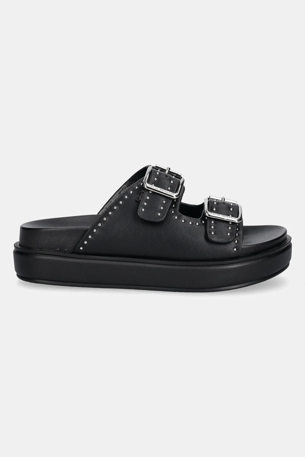 Шкіряні шльопанці Steve Madden Freelance колір чорний фото 2