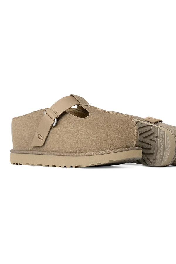 Замшевые шлепанцы UGG Goldenstar Hi Clog цвет бежевый фото 2