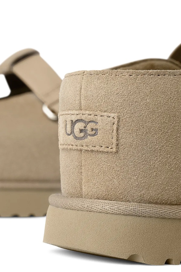 Замшеві шльопанці UGG Goldenstar Hi Clog колір бежевий фото 4