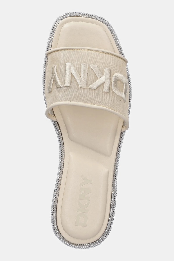 Шльопанці DKNY Badin Logo колір бежевий фото 4