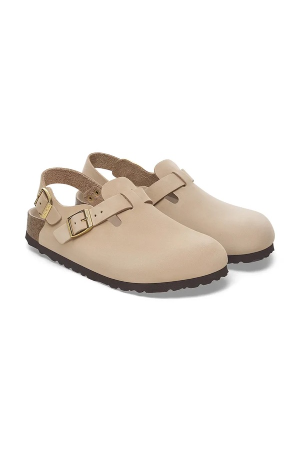 Шльопанці з нубуку Birkenstock Tokio колір бежевий фото 4