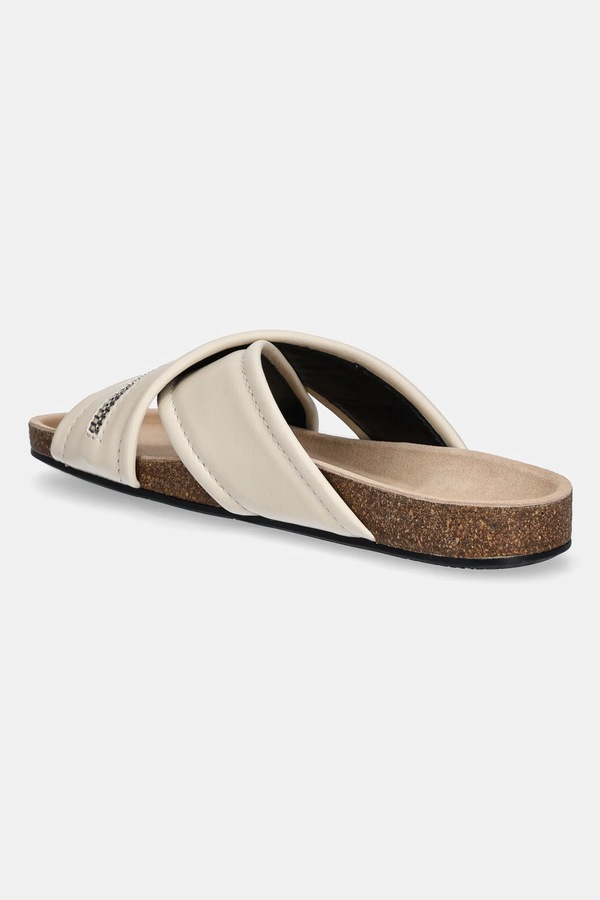 Кожаные шлепанцы JW Anderson Biker Loafer цвет бежевый фото 2