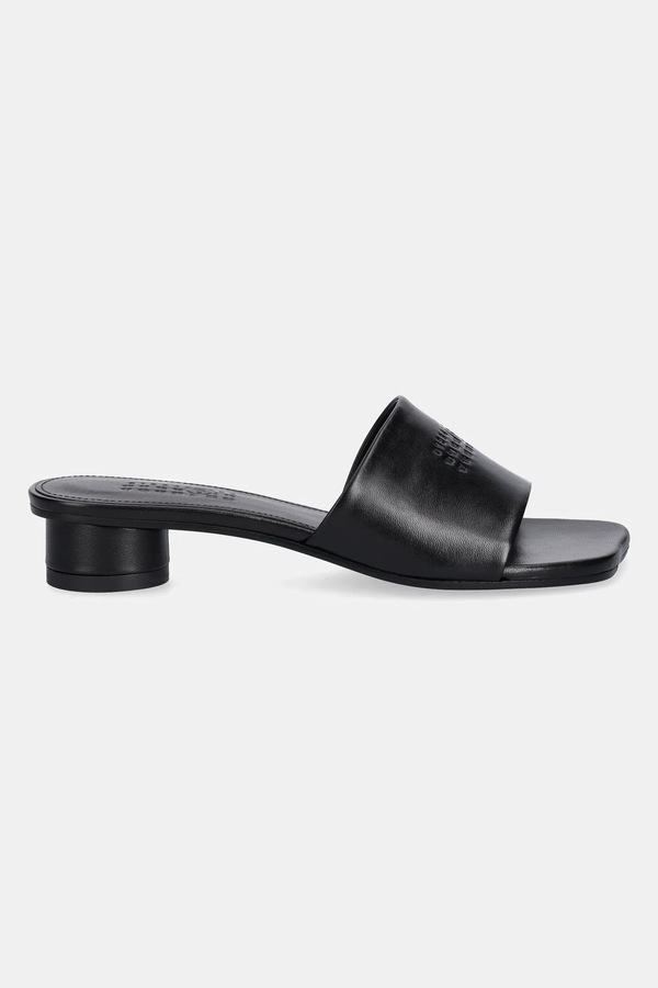 Кожаные шлепанцы MM6 Maison Margiela цвет черный