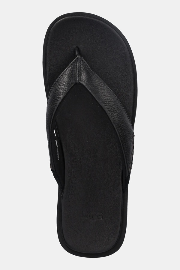 Шкіряні в'єтнамки UGG Seaside II Flip колір чорний фото 4