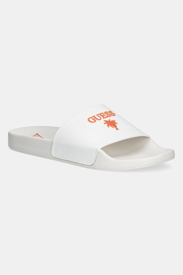 Шльопанці Guess SLIDES PALMA колір білий