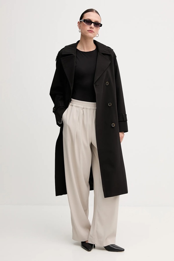 Пальто DKNY колір чорний