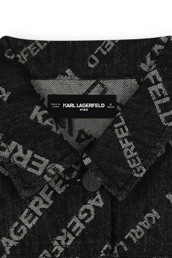 Дитяча бавовняна куртка Karl Lagerfeld колір чорний фото 3