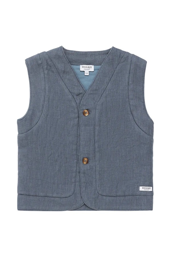 Детская льняная жилетка Donsje Larsel Linen Gilet Groom