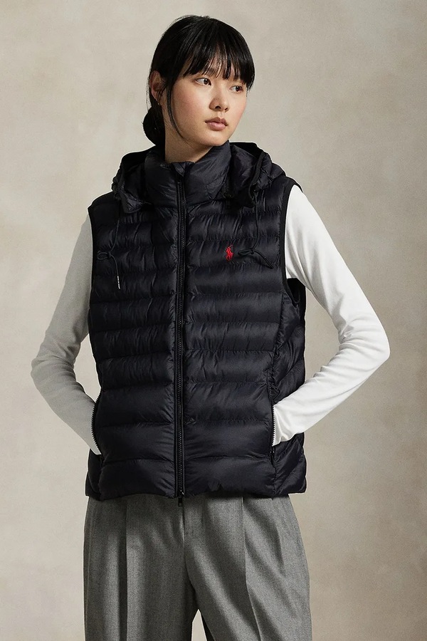 Безрукавка с капюшоном женская Polo Ralph Lauren цвет черный