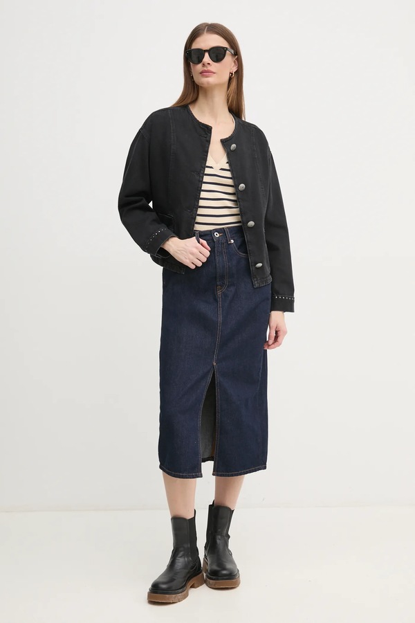 Джинсова куртка Pepe Jeans DAENA STUD колір чорний