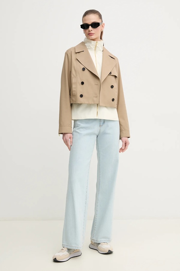 Короткий тренч Mackage колір бежевий