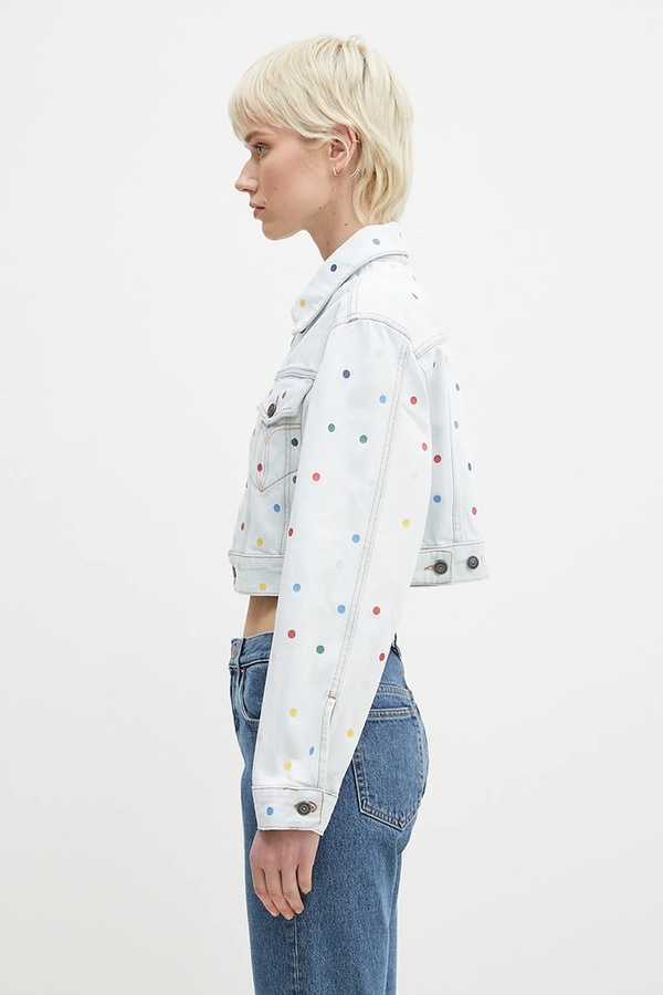 Хлопковая джинсовая куртка Fiorucci Confetti Dot Cropped Denim