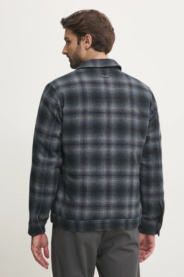 Шерстяная куртка-рубашка Pepe Jeans MARRINGTON цвет синий фото 2
