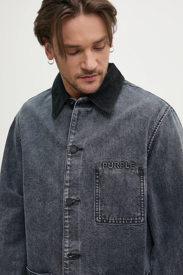 Джинсова куртка PURPLE BRAND WORKWEAR ROYALTIES CANVAS колір сірий фото 4