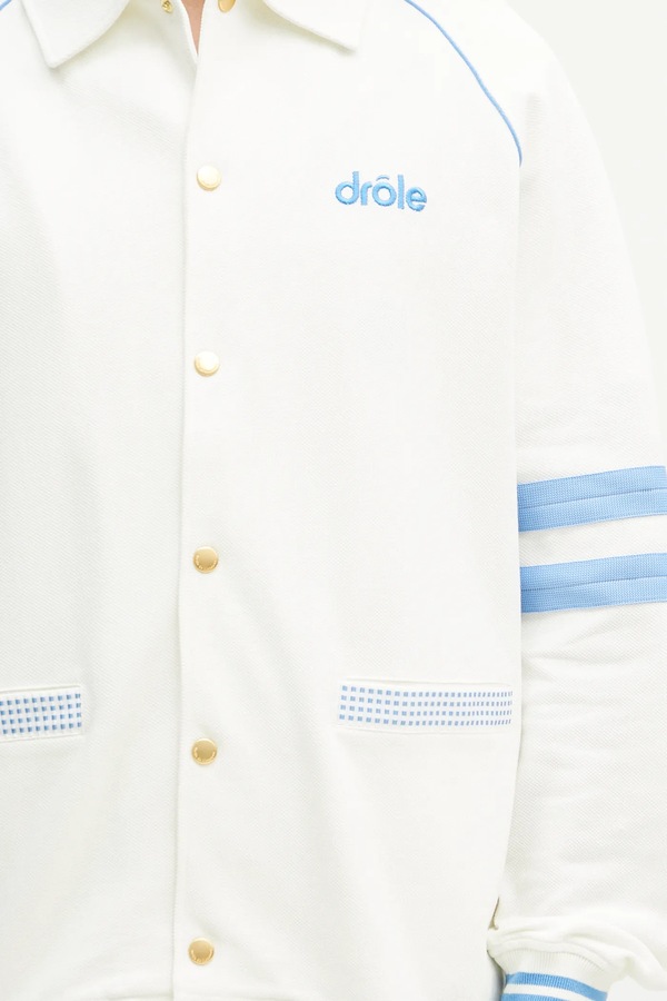 Бавовняна кофта Drôle de Monsieur Le Veste AprËs-sport колір білий фото 4