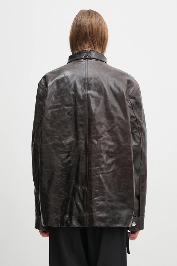 Шкіряна куртка Wales Bonner Vision Leather колір коричневий фото 2