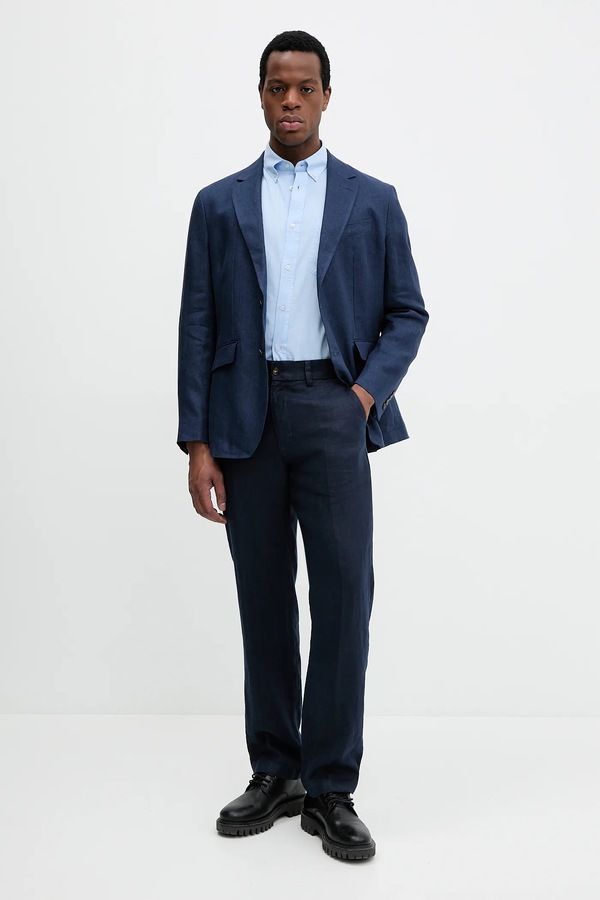 Льняний жакет Hackett London колір синій
