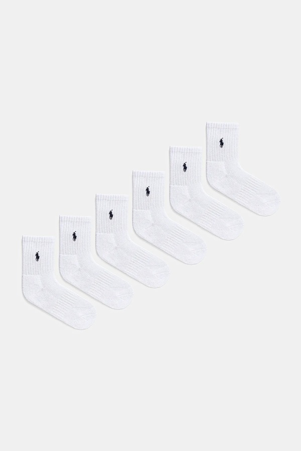 Дитячі шкарпетки Polo Ralph Lauren 6-pack колір білий