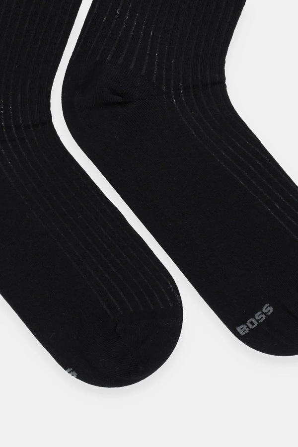 Шкарпетки BOSS 2-pack 2P RS Ribbed CC W колір чорний фото 2