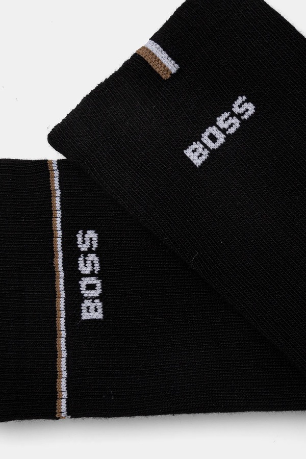 Шкарпетки BOSS 2-pack 2P QS Iconic CC W колір чорний фото 2