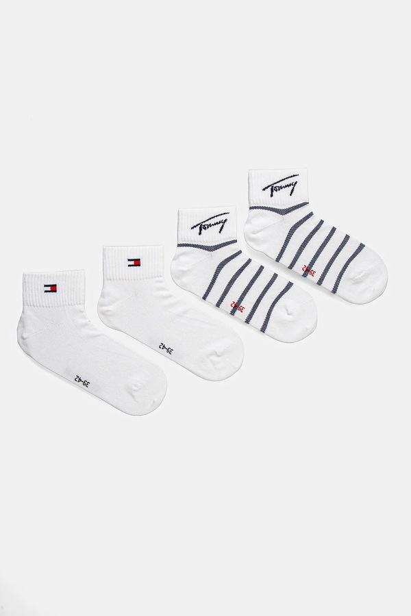 Шкарпетки Tommy Jeans 4-pack колір білий