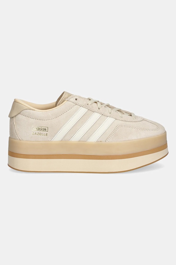 Замшевые кроссовки adidas Originals Gazelle Stack цвет бежевый