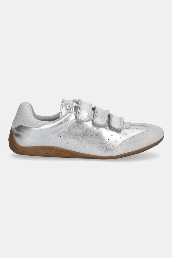Шкіряні кросівки Steve Madden Flagship колір срібний