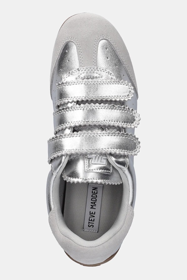 Шкіряні кросівки Steve Madden Flagship колір срібний фото 4