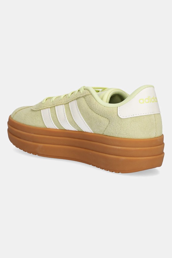 Замшеві кросівки adidas VL Court Bold колір зелений фото 3
