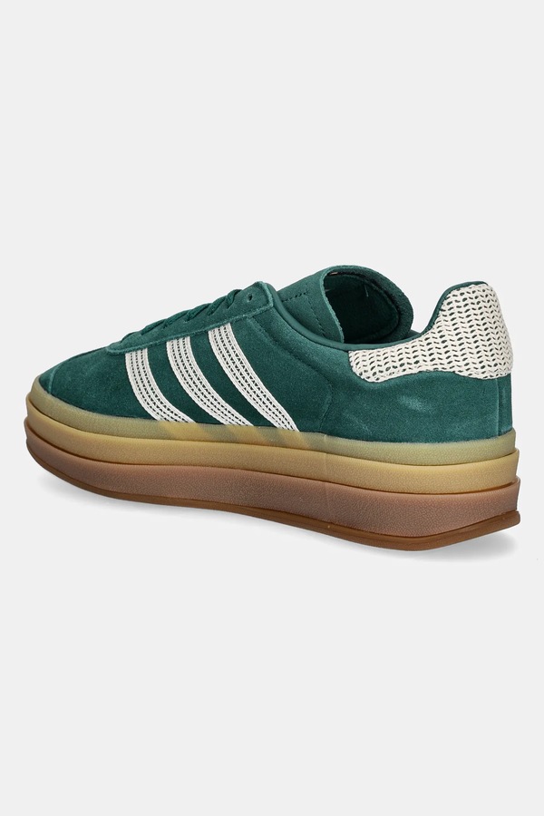 Замшевые кроссовки adidas Originals Gazelle Bold W цвет зеленый фото 2