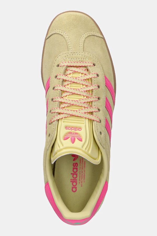 Замшеві кросівки adidas Originals Gazelle колір жовтий фото 4