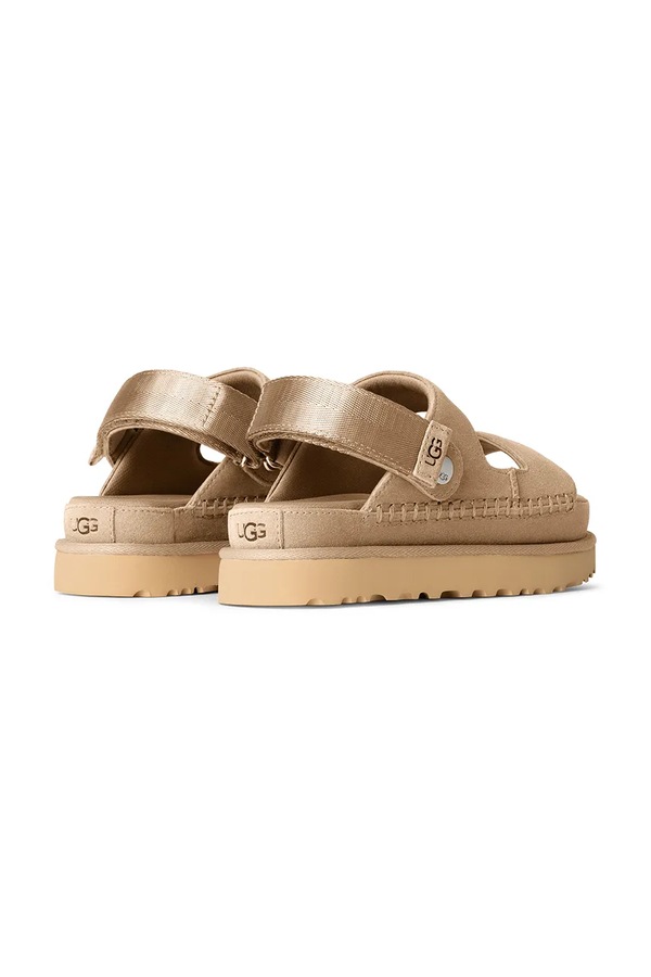 Замшеві шльопанці UGG Goldenstar Glide колір бежевий фото 2