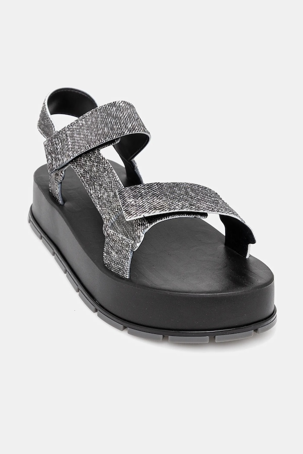 Сандалии Melissa FLOWING PLATFORM DENIM цвет черный