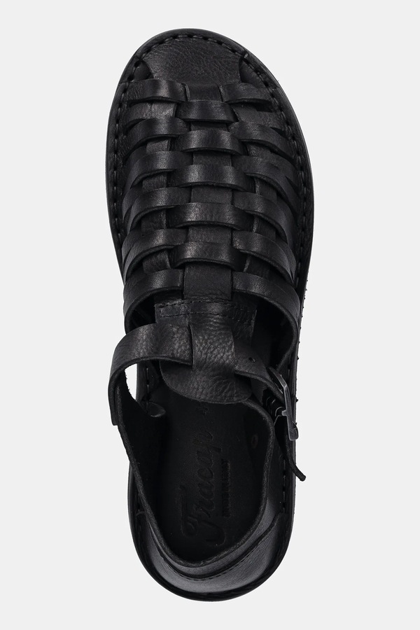 Шкіряні сандалі Fracap Sandals колір чорний фото 4