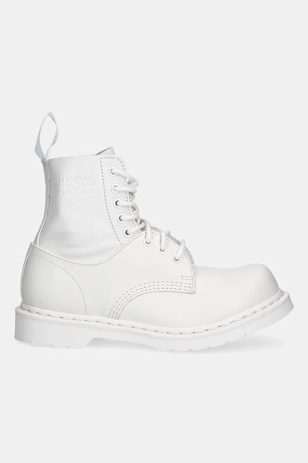 Шкіряні черевики MM6 Maison Margiela x Dr. Martens колір білий